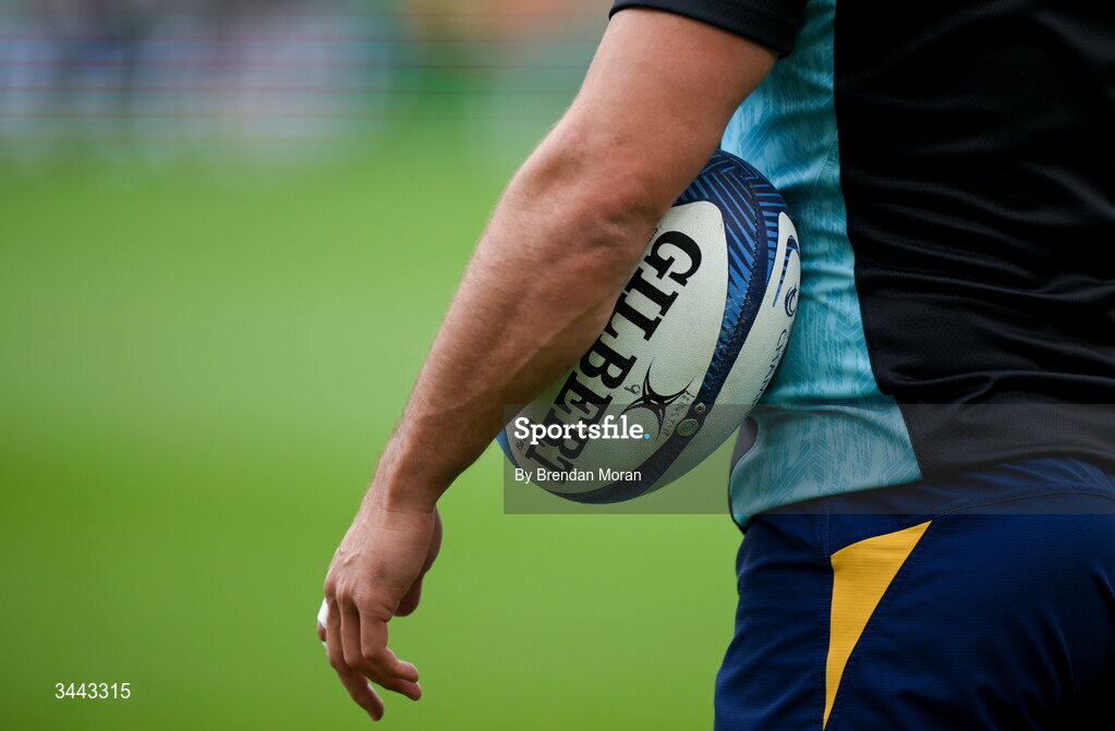 2 May 2026; A general view of the Leinster warm-up before the Investec Champions Cup semi-final match between Leinster and RC Toulon at the Aviva Stadium in Dublin. Photo by Brendan Moran/Sportsfile