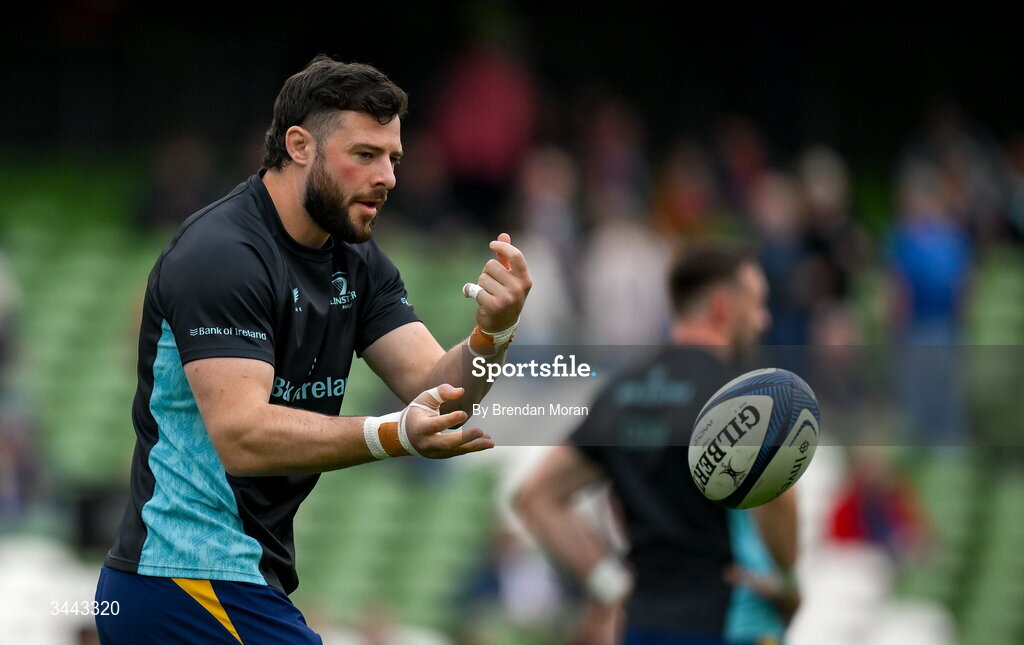 2 May 2026; Robbie Henshaw of Leinster before the Investec Champions Cup semi-final match between Leinster and RC Toulon at the Aviva Stadium in Dublin. Photo by Brendan Moran/Sportsfile