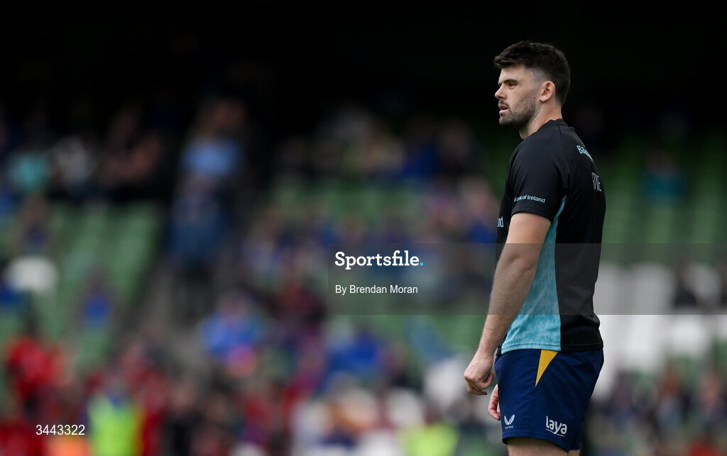 2 May 2026; Harry Byrne of Leinster before the Investec Champions Cup semi-final match between Leinster and RC Toulon at the Aviva Stadium in Dublin. Photo by Brendan Moran/Sportsfile