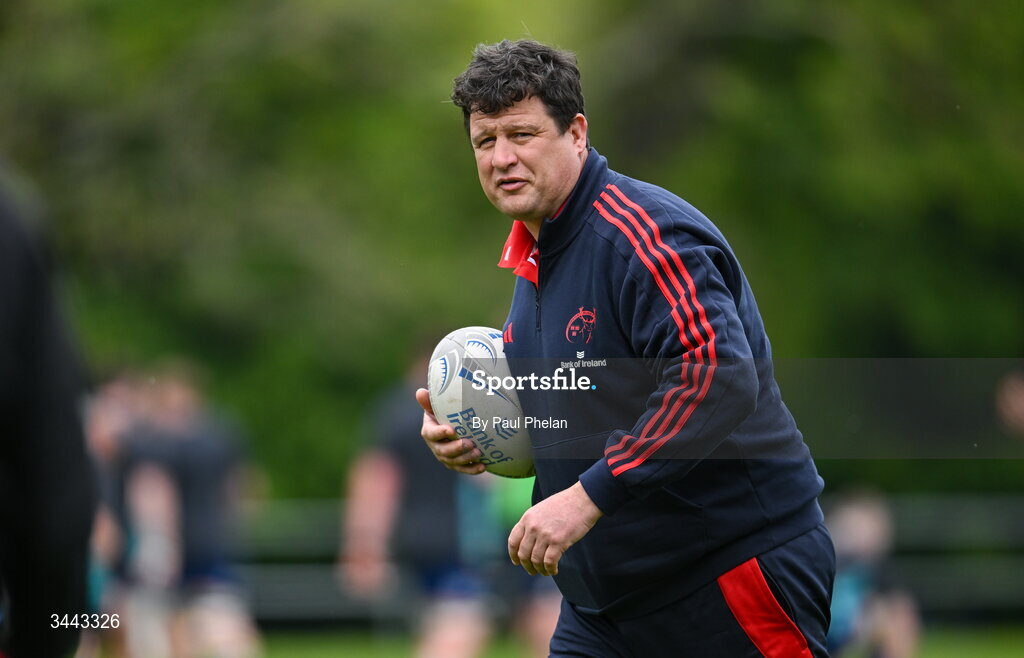 2 May 2026; Munster head coach Eoin O’Connor before the IRFU Men's Junior Interprovincials Round 2 match between Munster and Leinster at DLSP FC in Kiltiernan, Dublin. Photo by Paul Phelan/Sportsfile