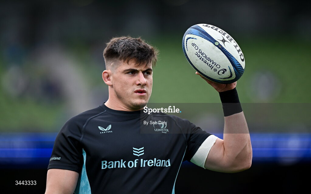 2 May 2026; Dan Sheehan of Leinster before the Investec Champions Cup semi-final match between Leinster and RC Toulon at the Aviva Stadium in Dublin. Photo by Seb Daly/Sportsfile