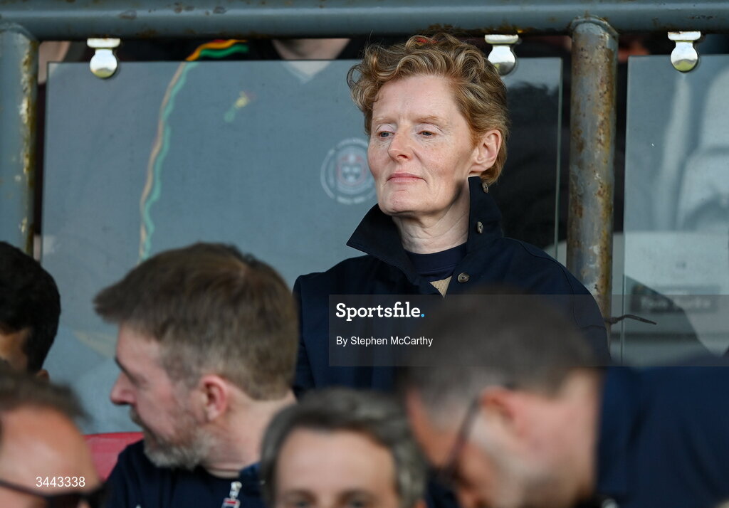 1 May 2026; FAI head of stretgic insights and planning Eileen Gleeson during the SSE Airtricity Men's Premier Division match between Bohemians and Derry City at Dalymount Park in Dublin. Photo by Stephen McCarthy/Sportsfile