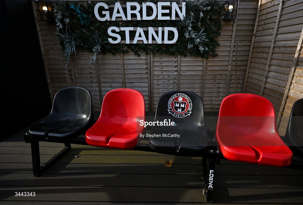 1 May 2026; A general view of the Garden Stand before the SSE Airtricity Men's Premier Division match between Bohemians and Derry City at Dalymount Park in Dublin. Photo by Stephen McCarthy/Sportsfile