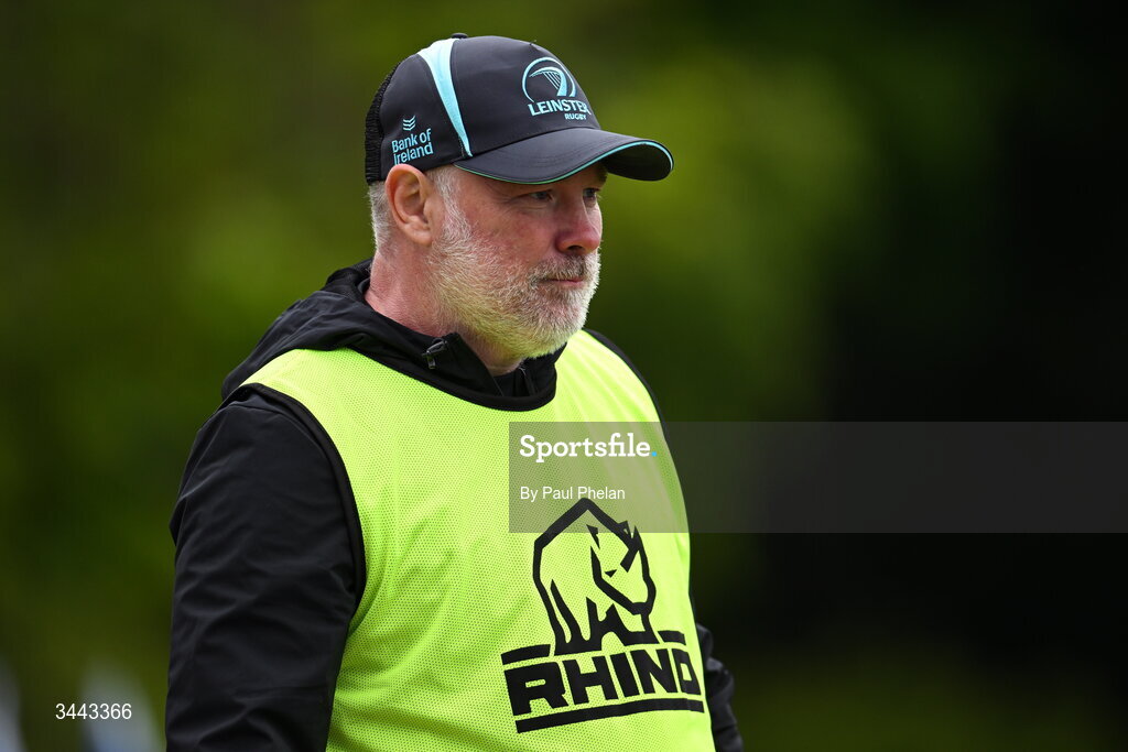 2 May 2026; Leinster head coach Enda Finn during the IRFU Men's Junior Interprovincials Round 2 match between Munster and Leinster at DLSP FC in Kiltiernan, Dublin. Photo by Paul Phelan/Sportsfile