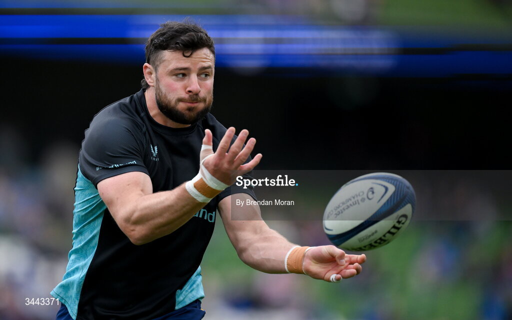2 May 2026; Robbie Henshaw of Leinster before the Investec Champions Cup semi-final match between Leinster and RC Toulon at the Aviva Stadium in Dublin. Photo by Brendan Moran/Sportsfile