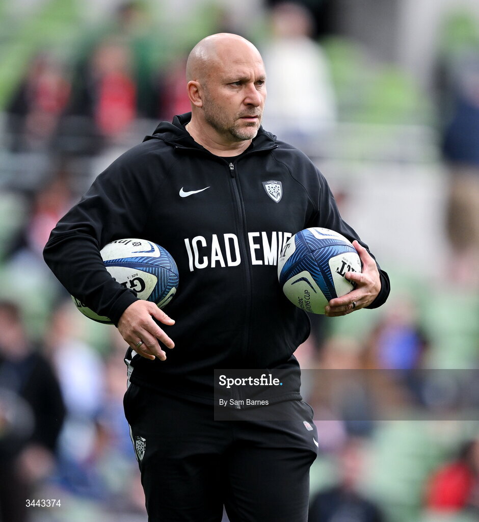 2 May 2026; RC Toulon director of rugby Pierre Mignoni before the Investec Champions Cup semi-final match between Leinster and RC Toulon at the Aviva Stadium in Dublin. Photo by Sam Barnes/Sportsfile