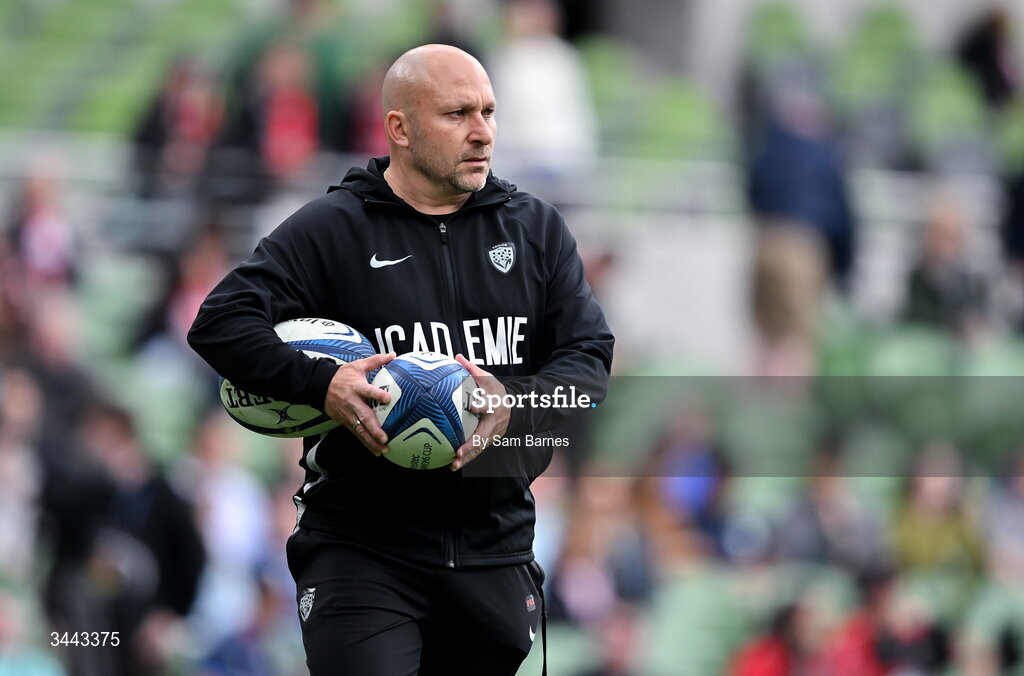 2 May 2026; RC Toulon director of rugby Pierre Mignoni before the Investec Champions Cup semi-final match between Leinster and RC Toulon at the Aviva Stadium in Dublin. Photo by Sam Barnes/Sportsfile