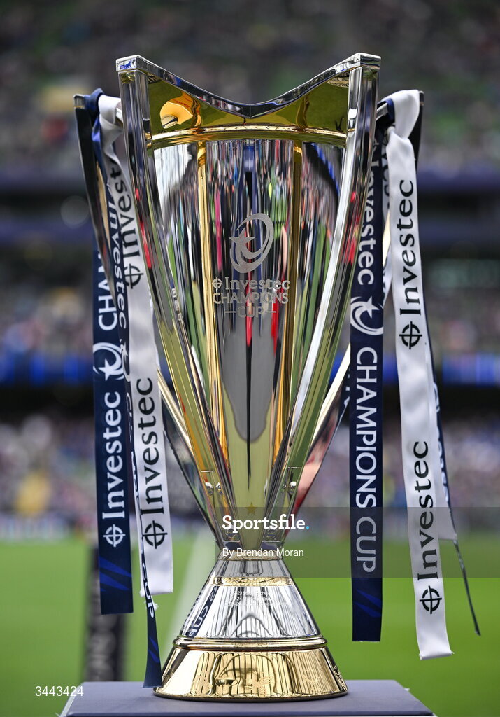 2 May 2026; A general view of the Champions Cup before the Investec Champions Cup semi-final match between Leinster and RC Toulon at the Aviva Stadium in Dublin. Photo by Brendan Moran/Sportsfile