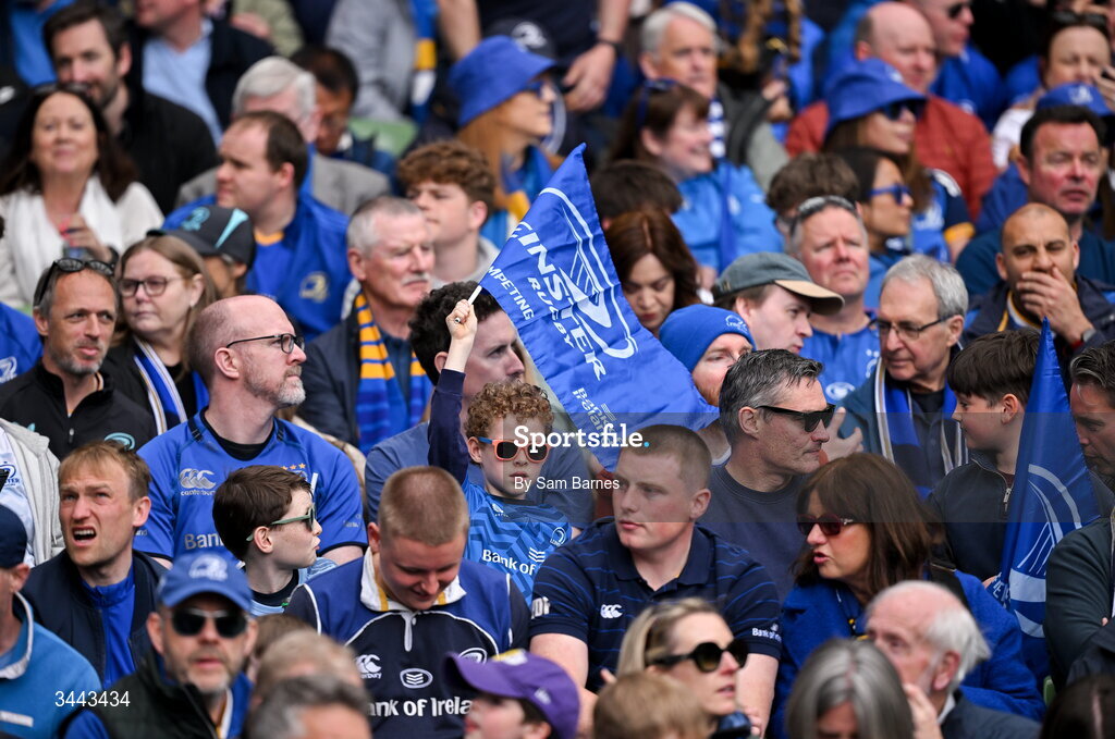 2 May 2026; Leinster supporters before the Investec Champions Cup semi-final match between Leinster and RC Toulon at the Aviva Stadium in Dublin. Photo by Sam Barnes/Sportsfile
