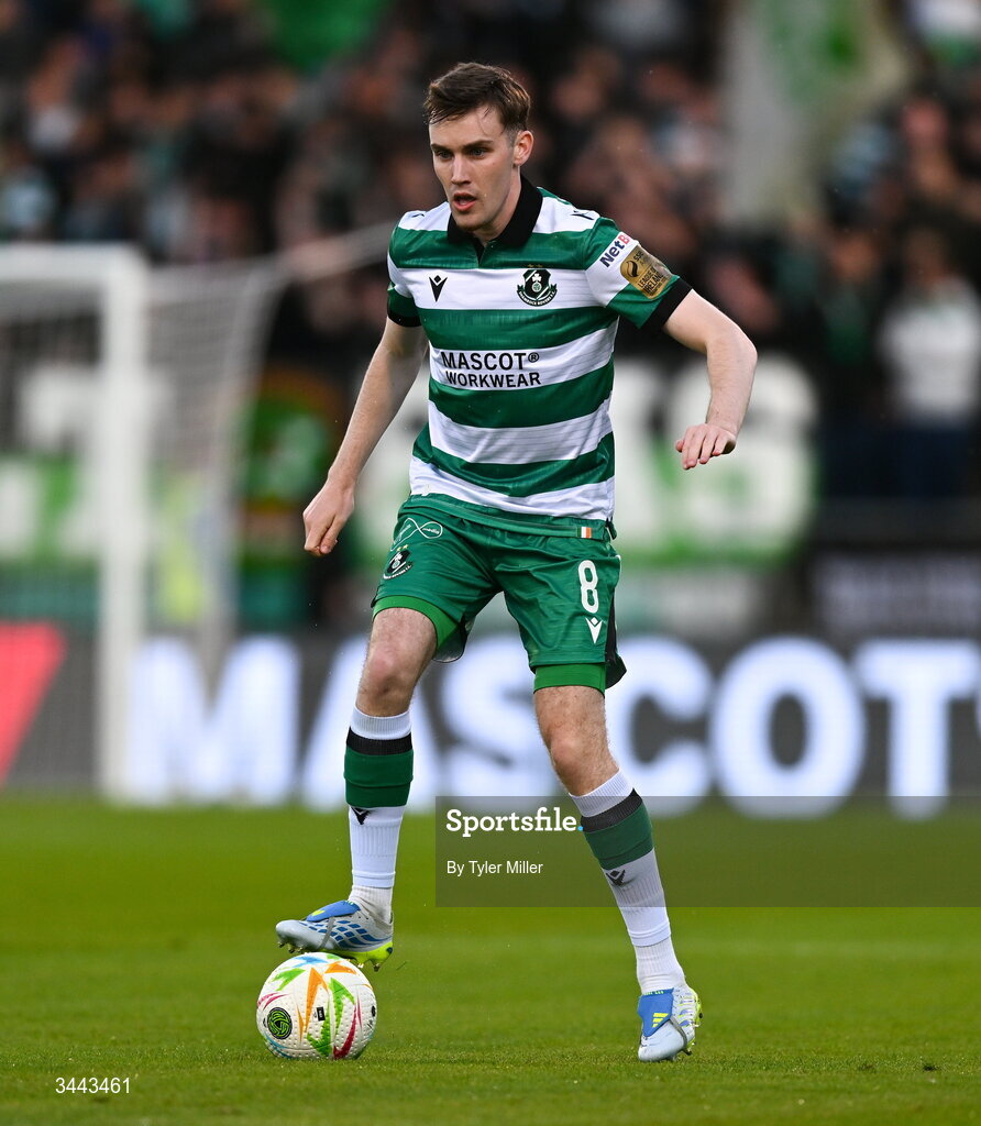 1 May 2026; Matt Healy of Shamrock Rovers during the SSE Airtricity Men's Premier Division match between Shamrock Rovers and Waterford at Tallaght Stadium in Dublin. Photo by Tyler Miller/Sportsfile