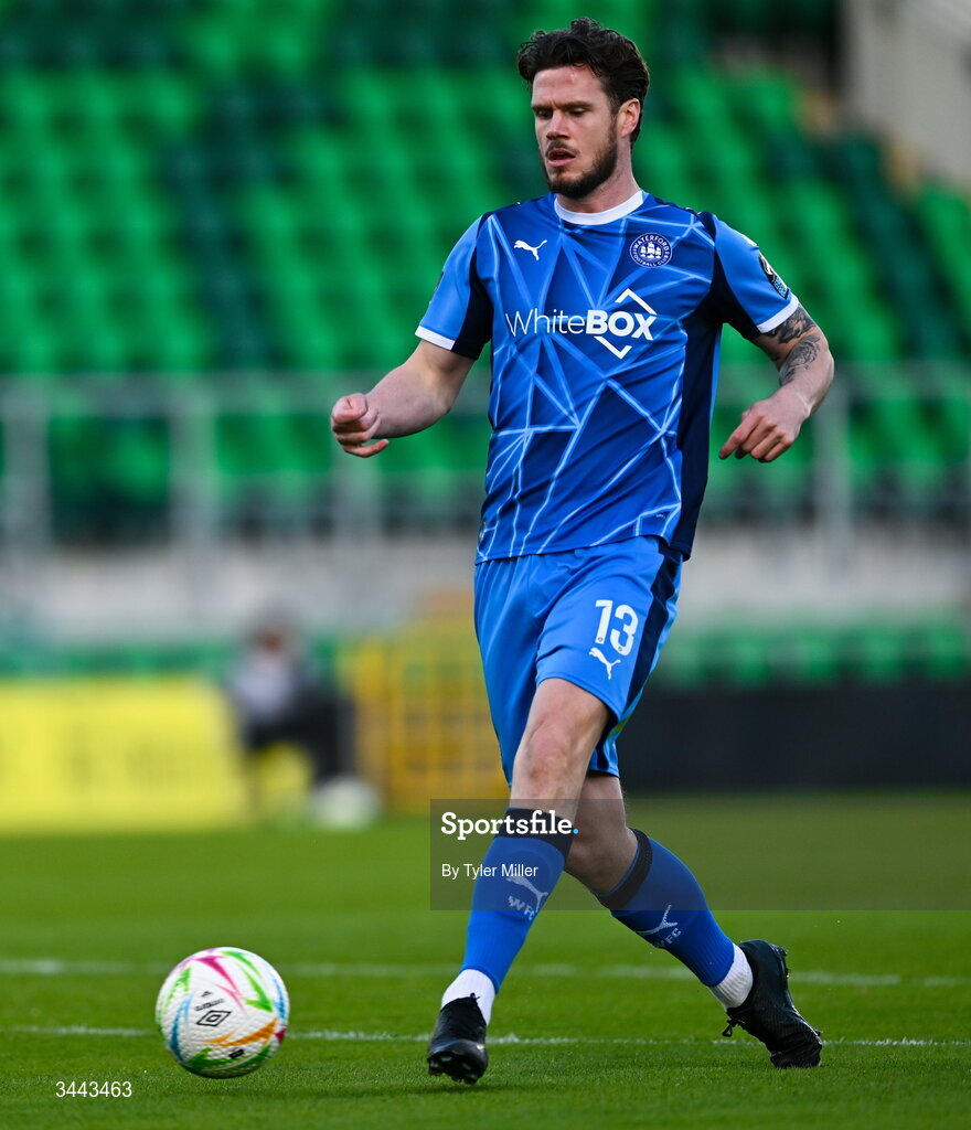 1 May 2026; Kevin Long of Waterford during the SSE Airtricity Men's Premier Division match between Shamrock Rovers and Waterford at Tallaght Stadium in Dublin. Photo by Tyler Miller/Sportsfile