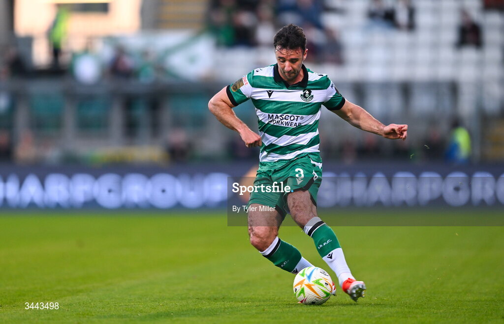 1 May 2026; Enda Stevens of Shamrock Rovers during the SSE Airtricity Men's Premier Division match between Shamrock Rovers and Waterford at Tallaght Stadium in Dublin. Photo by Tyler Miller/Sportsfile