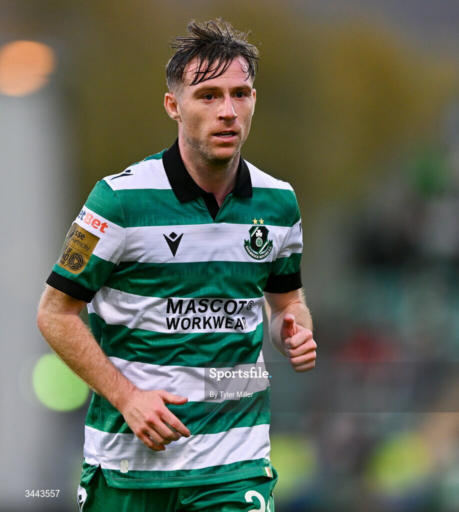 1 May 2026; Jack Byrne of Shamrock Rovers during the SSE Airtricity Men's Premier Division match between Shamrock Rovers and Waterford at Tallaght Stadium in Dublin. Photo by Tyler Miller/Sportsfile
