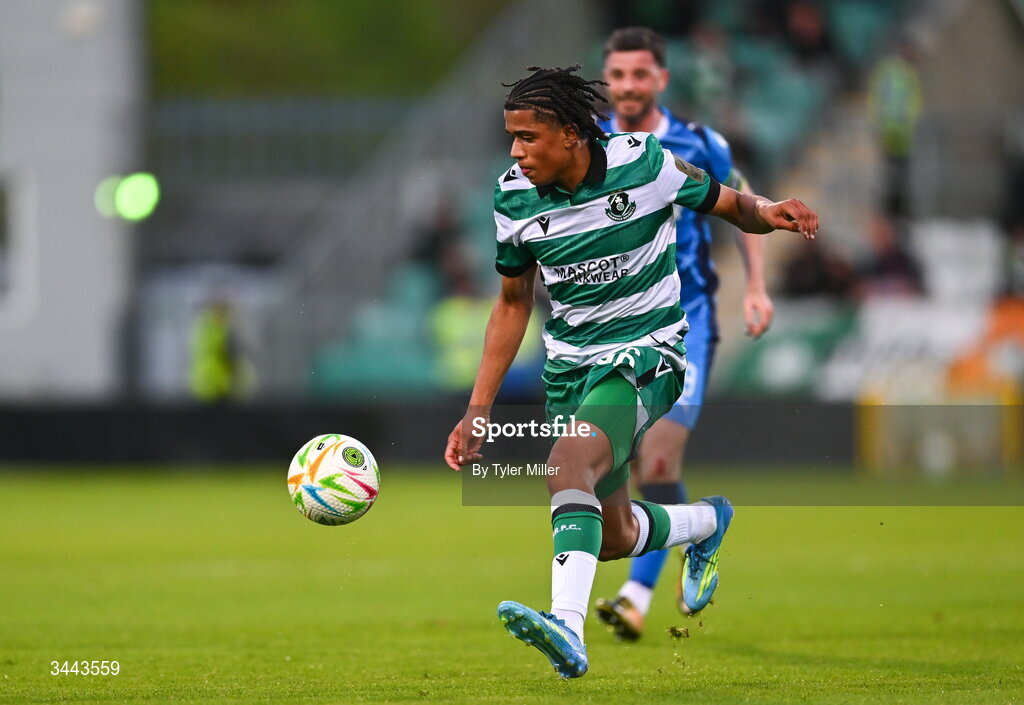 1 May 2026; Victor Ozhianvuna of Shamrock Rovers during the SSE Airtricity Men's Premier Division match between Shamrock Rovers and Waterford at Tallaght Stadium in Dublin. Photo by Tyler Miller/Sportsfile