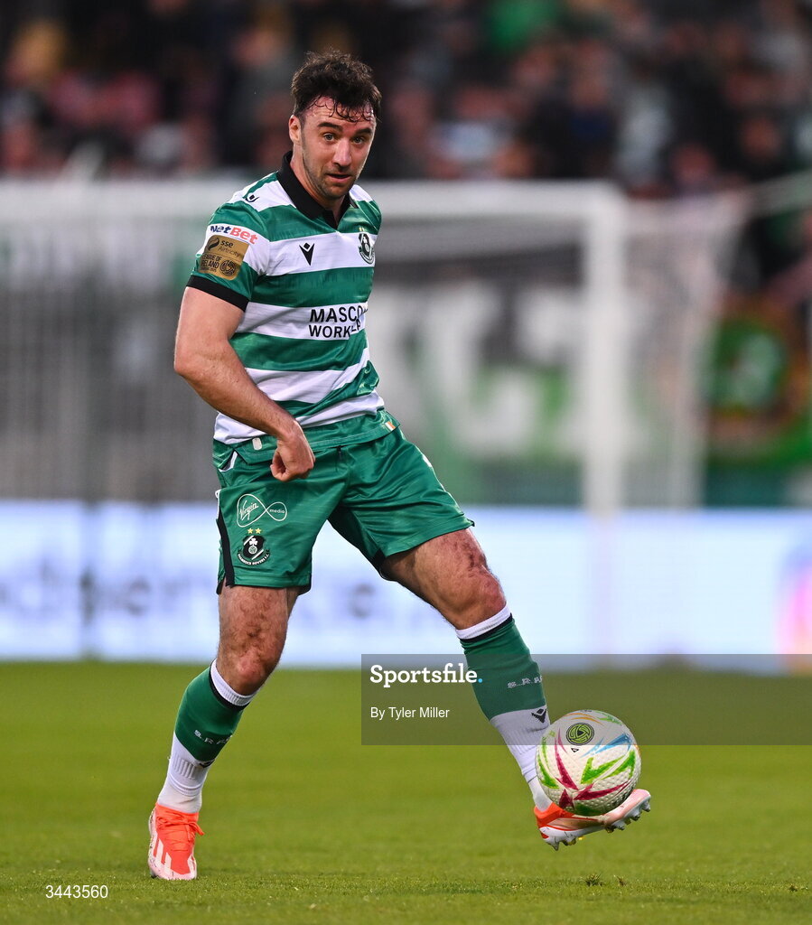 1 May 2026; Enda Stevens of Shamrock Rovers during the SSE Airtricity Men's Premier Division match between Shamrock Rovers and Waterford at Tallaght Stadium in Dublin. Photo by Tyler Miller/Sportsfile
