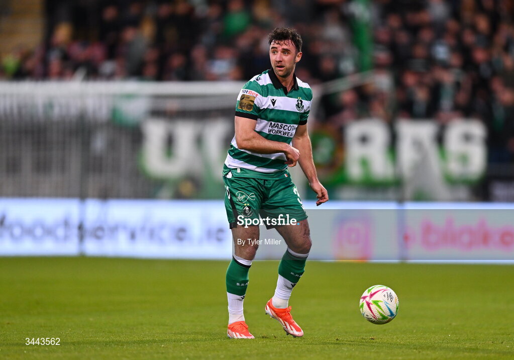 1 May 2026; Enda Stevens of Shamrock Rovers during the SSE Airtricity Men's Premier Division match between Shamrock Rovers and Waterford at Tallaght Stadium in Dublin. Photo by Tyler Miller/Sportsfile