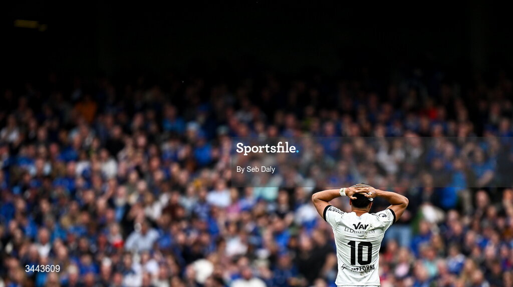 2 May 2026; Tomas Albornoz of RC Toulon reacts during the Investec Champions Cup semi-final match between Leinster and RC Toulon at the Aviva Stadium in Dublin. Photo by Seb Daly/Sportsfile