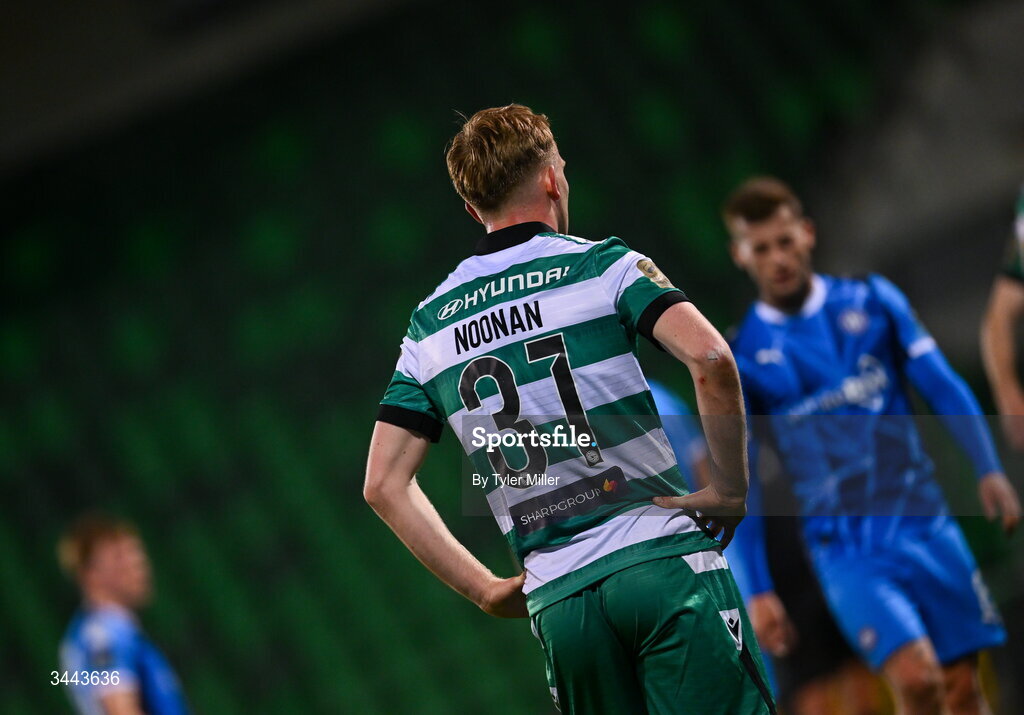 1 May 2026; Michael Noonan of Shamrock Rovers during the SSE Airtricity Men's Premier Division match between Shamrock Rovers and Waterford at Tallaght Stadium in Dublin. Photo by Tyler Miller/Sportsfile