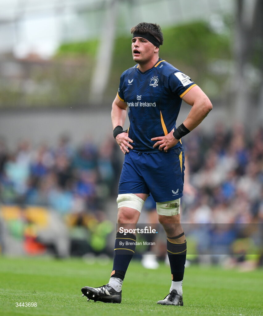 2 May 2026; Alex Soroka of Leinster during the Investec Champions Cup semi-final match between Leinster and RC Toulon at the Aviva Stadium in Dublin. Photo by Brendan Moran/Sportsfile