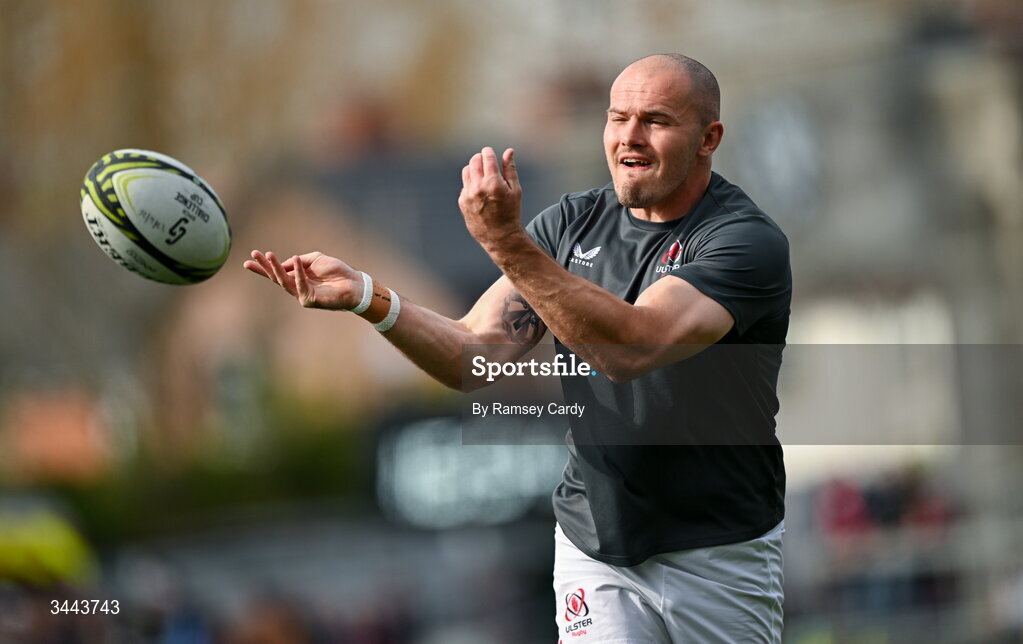 2 May 2026; Jacob Stockdale of Ulster before the EPCR Challenge Cup semi-final match between Ulster and Exeter Chiefs at Affidea Stadium in Belfast. Photo by Ramsey Cardy/Sportsfile