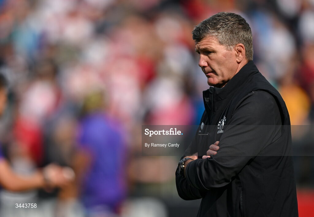 2 May 2026; Exeter Chiefs Director of Rugby Rob Baxter before the EPCR Challenge Cup semi-final match between Ulster and Exeter Chiefs at Affidea Stadium in Belfast. Photo by Ramsey Cardy/Sportsfile