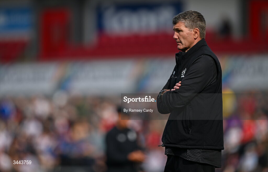 2 May 2026; Exeter Chiefs Director of Rugby Rob Baxter before the EPCR Challenge Cup semi-final match between Ulster and Exeter Chiefs at Affidea Stadium in Belfast. Photo by Ramsey Cardy/Sportsfile