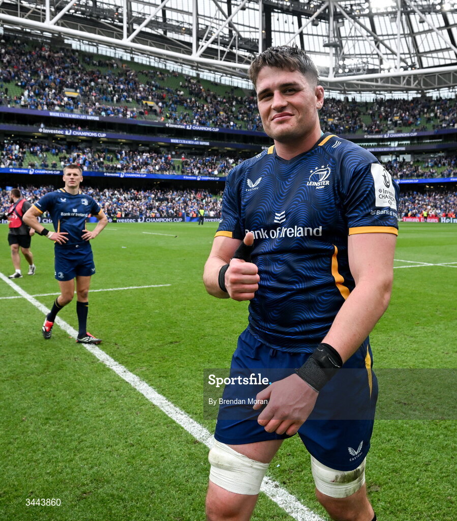 2 May 2026; Alex Soroka of Leinster after the Investec Champions Cup semi-final match between Leinster and RC Toulon at the Aviva Stadium in Dublin. Photo by Brendan Moran/Sportsfile