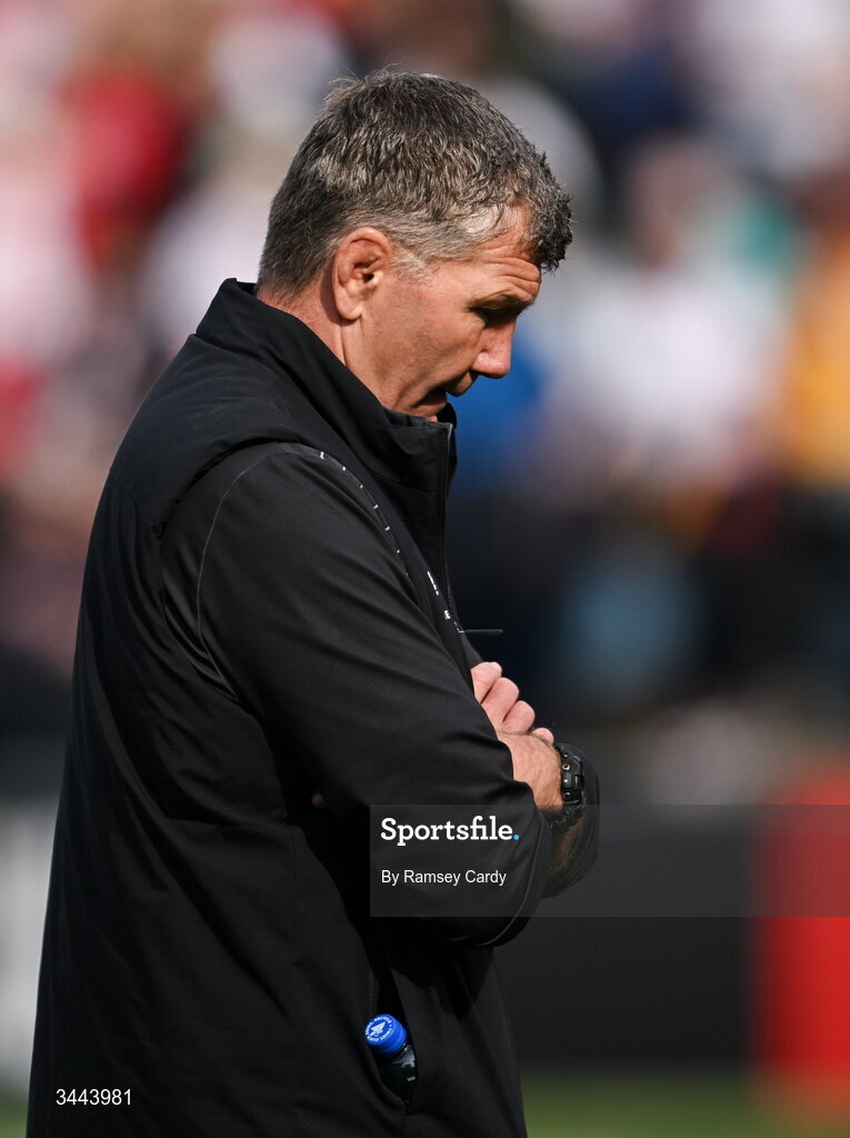 2 May 2026; Exeter Chiefs Director of Rugby Rob Baxter before the EPCR Challenge Cup semi-final match between Ulster and Exeter Chiefs at Affidea Stadium in Belfast. Photo by Ramsey Cardy/Sportsfile