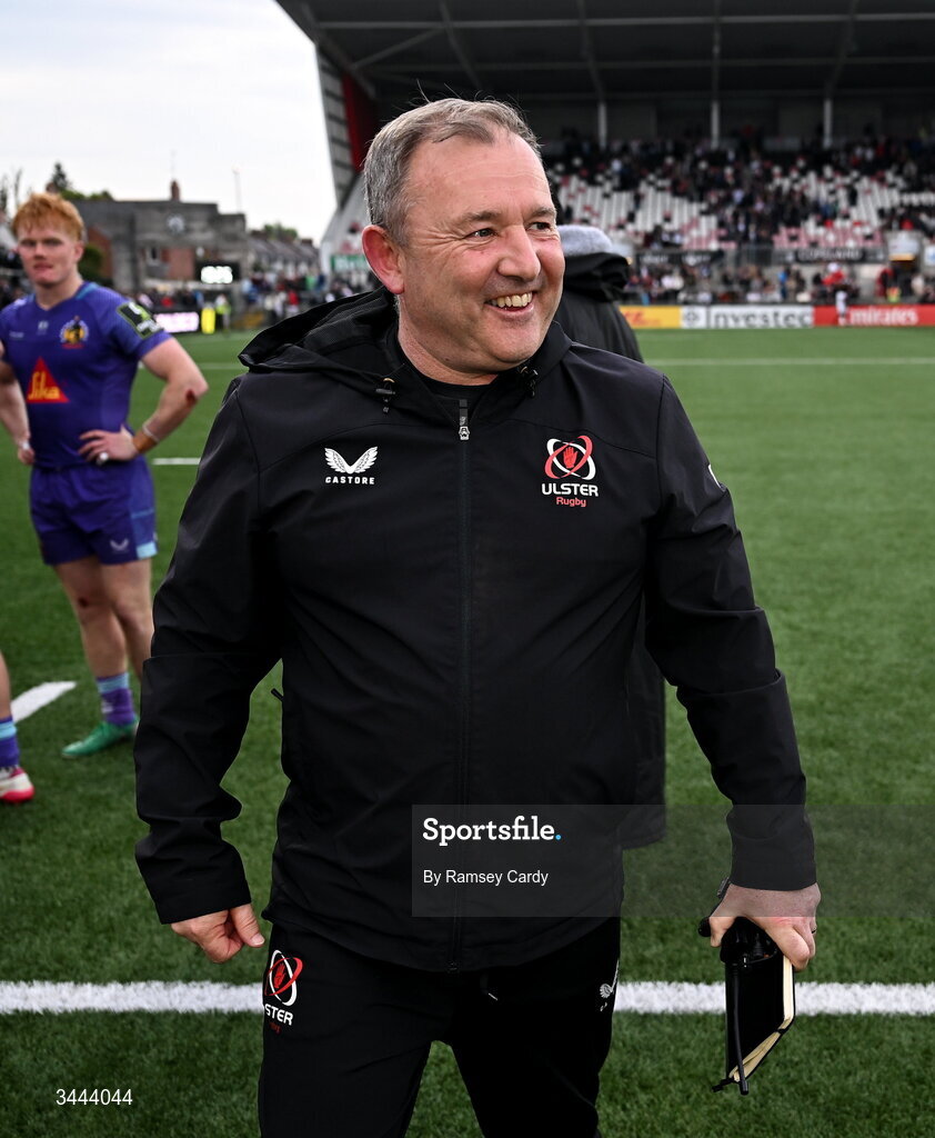 2 May 2026; Ulster head coach Richie Murphy after the EPCR Challenge Cup semi-final match between Ulster and Exeter Chiefs at Affidea Stadium in Belfast. Photo by Ramsey Cardy/Sportsfile