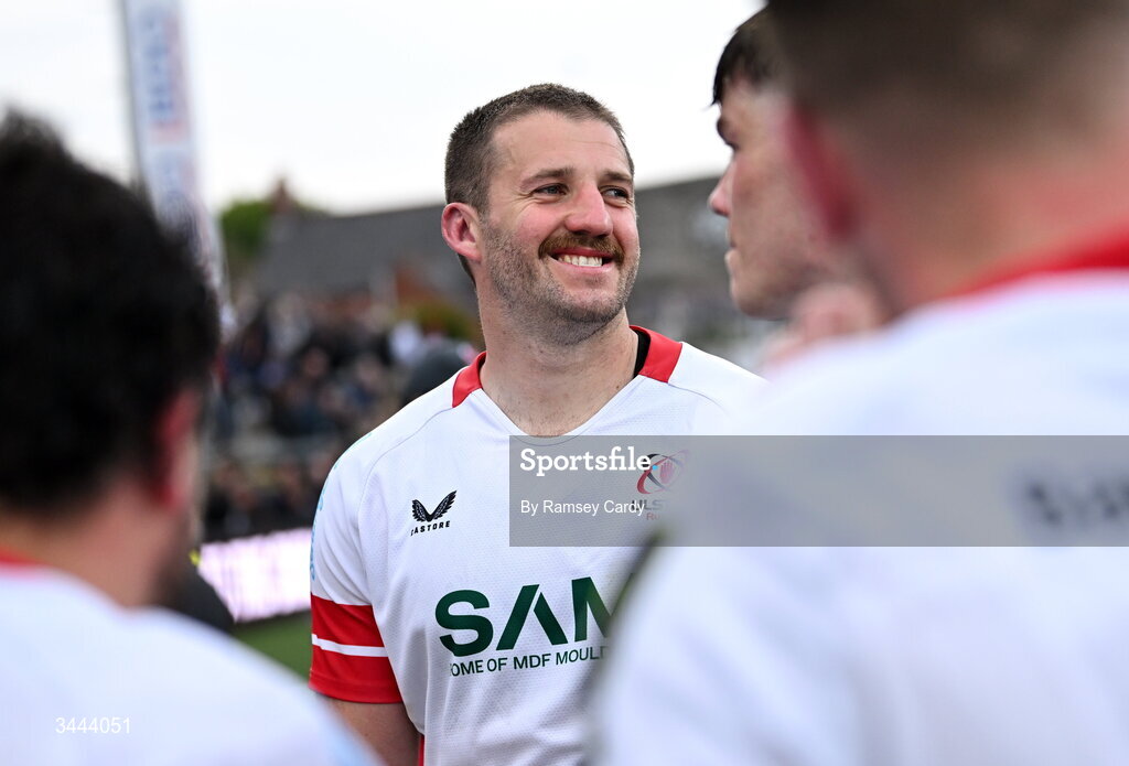 2 May 2026; Stuart McCloskey of Ulster after the EPCR Challenge Cup semi-final match between Ulster and Exeter Chiefs at Affidea Stadium in Belfast. Photo by Ramsey Cardy/Sportsfile