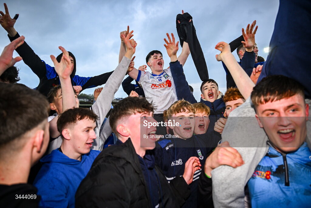 2 May 2026; Monaghan supporters after their side's victory in the Ulster GAA Football Senior Championship semi-final match between Derry and Monaghan at BOX-IT Athletic Grounds in Armagh. Photo by Shauna Clinton/Sportsfile