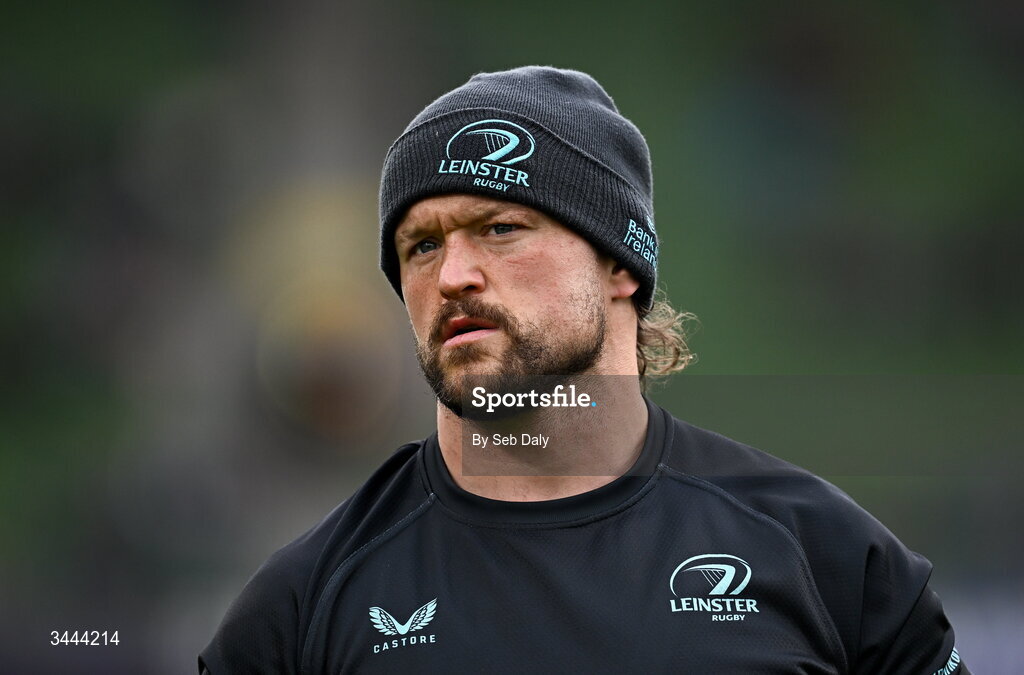 2 May 2026; Andrew Porter of Leinster before the Investec Champions Cup semi-final match between Leinster and RC Toulon at the Aviva Stadium in Dublin. Photo by Seb Daly/Sportsfile