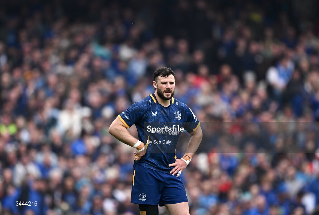 2 May 2026; Robbie Henshaw of Leinster during the Investec Champions Cup semi-final match between Leinster and RC Toulon at the Aviva Stadium in Dublin. Photo by Seb Daly/Sportsfile