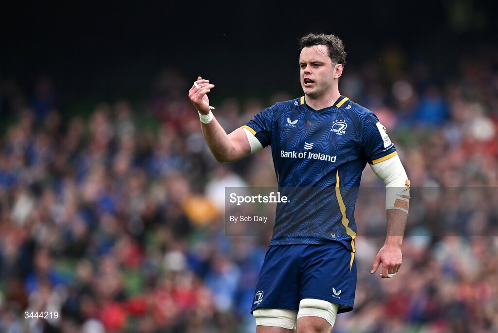 2 May 2026; James Ryan of Leinster during the Investec Champions Cup semi-final match between Leinster and RC Toulon at the Aviva Stadium in Dublin. Photo by Seb Daly/Sportsfile