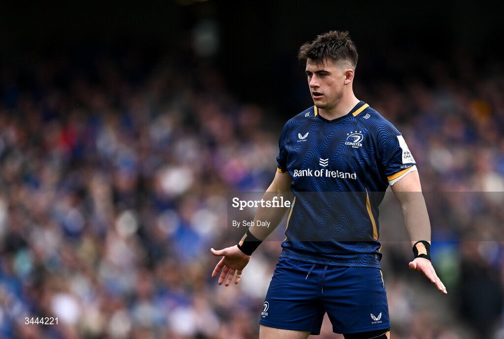 2 May 2026; Dan Sheehan of Leinster during the Investec Champions Cup semi-final match between Leinster and RC Toulon at the Aviva Stadium in Dublin. Photo by Seb Daly/Sportsfile