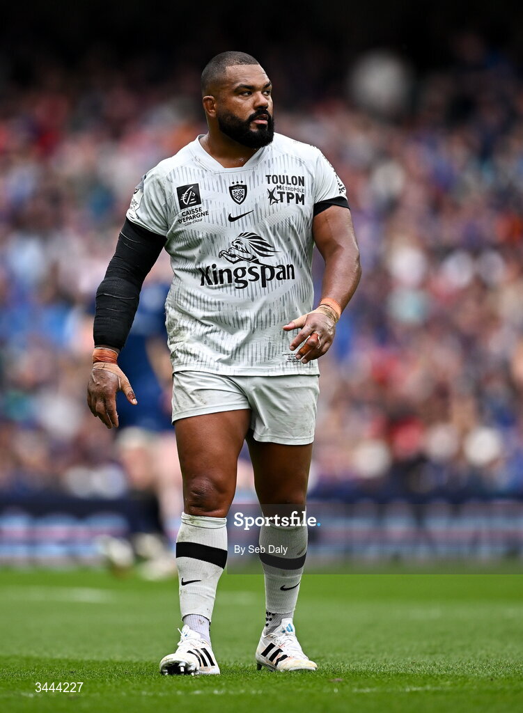 2 May 2026; Kyle Sinckler of RC Toulon during the Investec Champions Cup semi-final match between Leinster and RC Toulon at the Aviva Stadium in Dublin. Photo by Seb Daly/Sportsfile