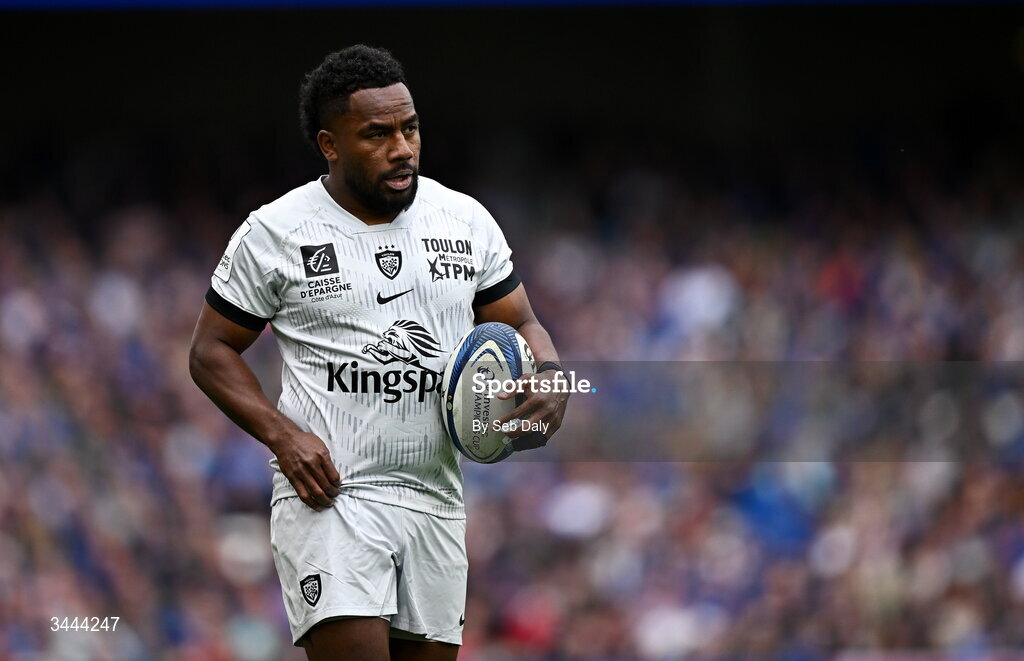 2 May 2026; Setariki Tuicuvu of RC Toulon during the Investec Champions Cup semi-final match between Leinster and RC Toulon at the Aviva Stadium in Dublin. Photo by Seb Daly/Sportsfile