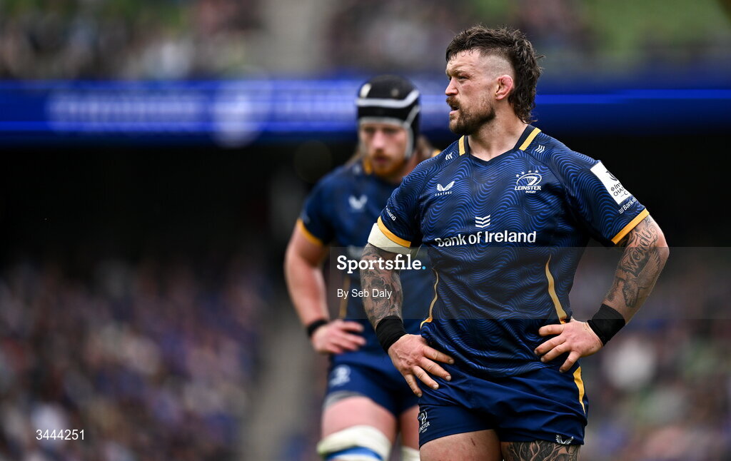 2 May 2026; Andrew Porter of Leinster during the Investec Champions Cup semi-final match between Leinster and RC Toulon at the Aviva Stadium in Dublin. Photo by Seb Daly/Sportsfile