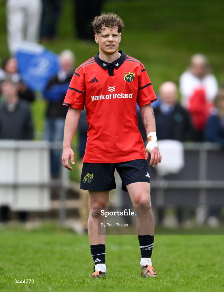2 May 2026; Ben Daly of Munster during the IRFU Men's Junior Interprovincials Round 2 match between Munster and Leinster at DLSP FC in Kiltiernan, Dublin. Photo by Paul Phelan/Sportsfile