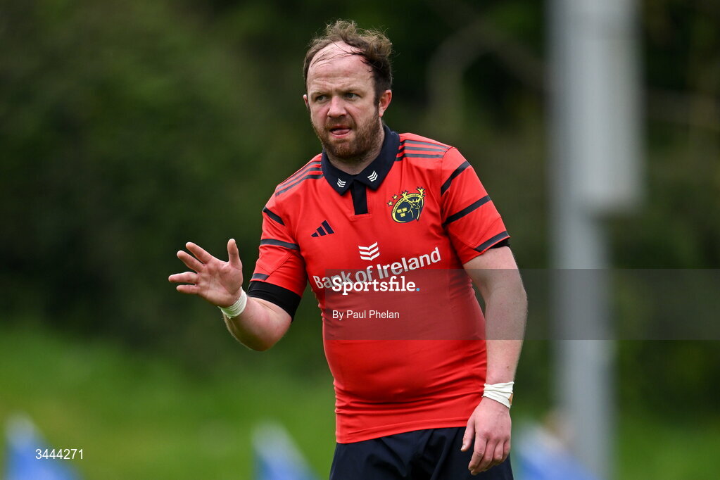 2 May 2026; Brian Mullins of Munster during the IRFU Men's Junior Interprovincials Round 2 match between Munster and Leinster at DLSP FC in Kiltiernan, Dublin. Photo by Paul Phelan/Sportsfile