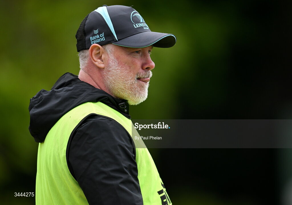 2 May 2026; Leinster head coach Enda Finn during the IRFU Men's Junior Interprovincials Round 2 match between Munster and Leinster at DLSP FC in Kiltiernan, Dublin. Photo by Paul Phelan/Sportsfile