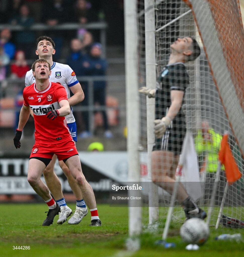 2 May 2026; Brendan Rogers of Derry during the Ulster GAA Football Senior Championship semi-final match between Derry and Monaghan at BOX-IT Athletic Grounds in Armagh. Photo by Shauna Clinton/Sportsfile