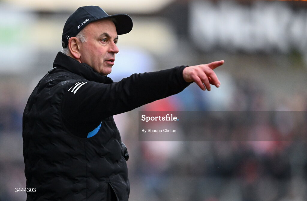2 May 2026; Monaghan manager Gabriel Bannigan during the Ulster GAA Football Senior Championship semi-final match between Derry and Monaghan at BOX-IT Athletic Grounds in Armagh. Photo by Shauna Clinton/Sportsfile