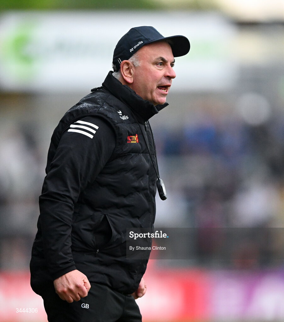 2 May 2026; Monaghan manager Gabriel Bannigan during the Ulster GAA Football Senior Championship semi-final match between Derry and Monaghan at BOX-IT Athletic Grounds in Armagh. Photo by Shauna Clinton/Sportsfile