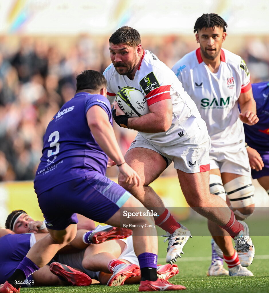 2 May 2026; Tom O'Toole of Ulster during the EPCR Challenge Cup semi-final match between Ulster and Exeter Chiefs at Affidea Stadium in Belfast. Photo by Ramsey Cardy/Sportsfile