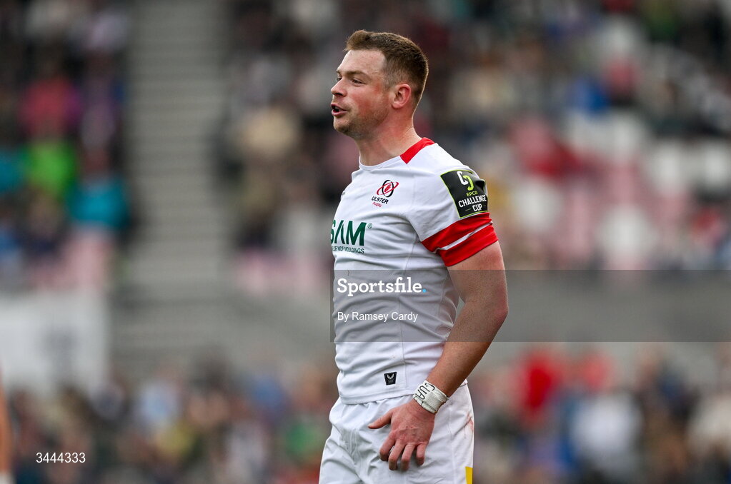 2 May 2026; Zac Ward of Ulster during the EPCR Challenge Cup semi-final match between Ulster and Exeter Chiefs at Affidea Stadium in Belfast. Photo by Ramsey Cardy/Sportsfile