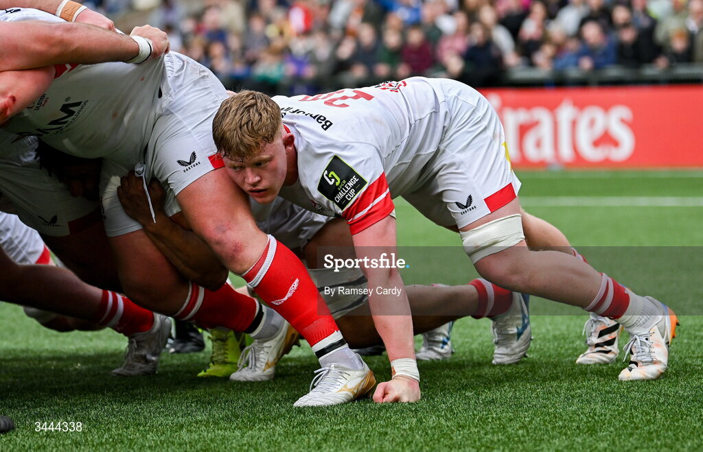 2 May 2026; Bryn Ward of Ulster during the EPCR Challenge Cup semi-final match between Ulster and Exeter Chiefs at Affidea Stadium in Belfast. Photo by Ramsey Cardy/Sportsfile
