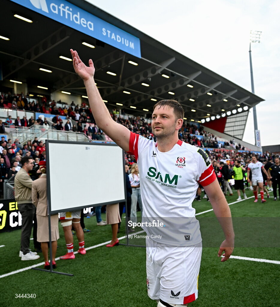 2 May 2026; Iain Henderson of Ulster after the EPCR Challenge Cup semi-final match between Ulster and Exeter Chiefs at Affidea Stadium in Belfast. Photo by Ramsey Cardy/Sportsfile