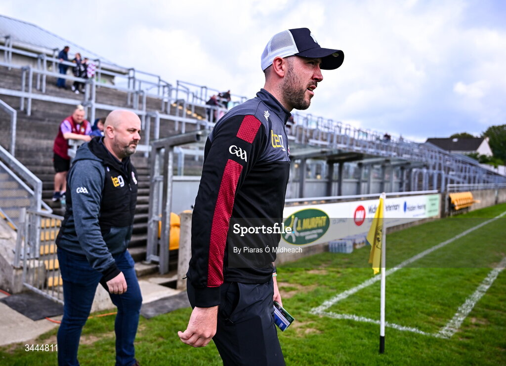 3 May 2026; Westmeath manager Mark McHugh walks the pitch before the Leinster GAA Football Senior Championship semi-final match between Kildare and Westmeath at Glenisk O'Connor Park in Tullamore, Offaly. Photo by Piaras Ó Mídheach/Sportsfile