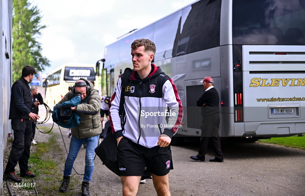 3 May 2026; Eoghan McCabe of Westmeath arrives for the Leinster GAA Football Senior Championship semi-final match between Kildare and Westmeath at Glenisk O'Connor Park in Tullamore, Offaly. Photo by Piaras Ó Mídheach/Sportsfile